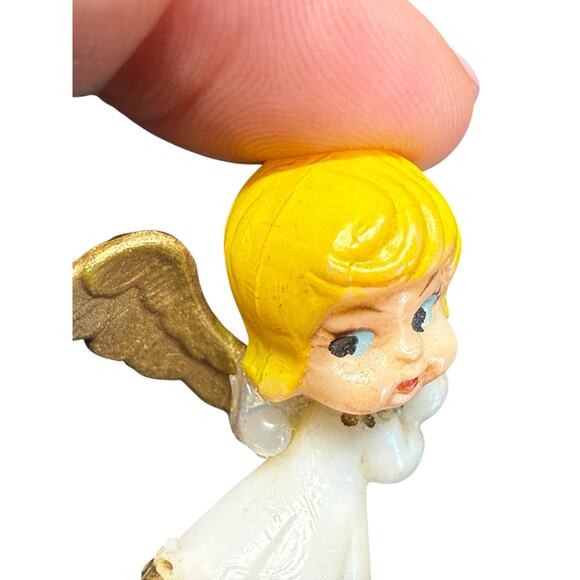 Vintage Mid-Century Modern MCM Christmas Angels Trio Miniature Celestial Kitschy - Picture 13 of 16